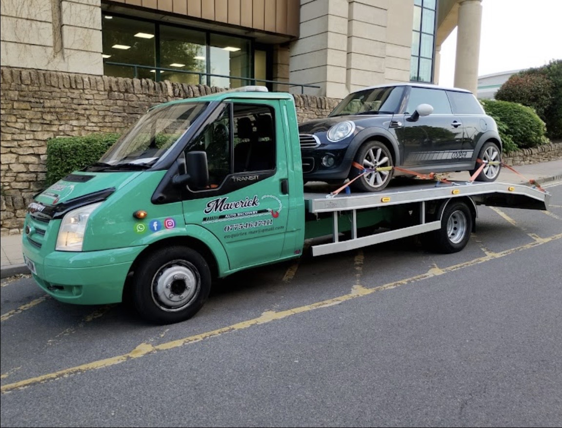 Maverick Auto Recovery truck transporting a vehicle